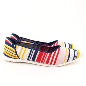 Cole Haan Multicolor Striped Knit Flats - Red, Navy, Yellow, White